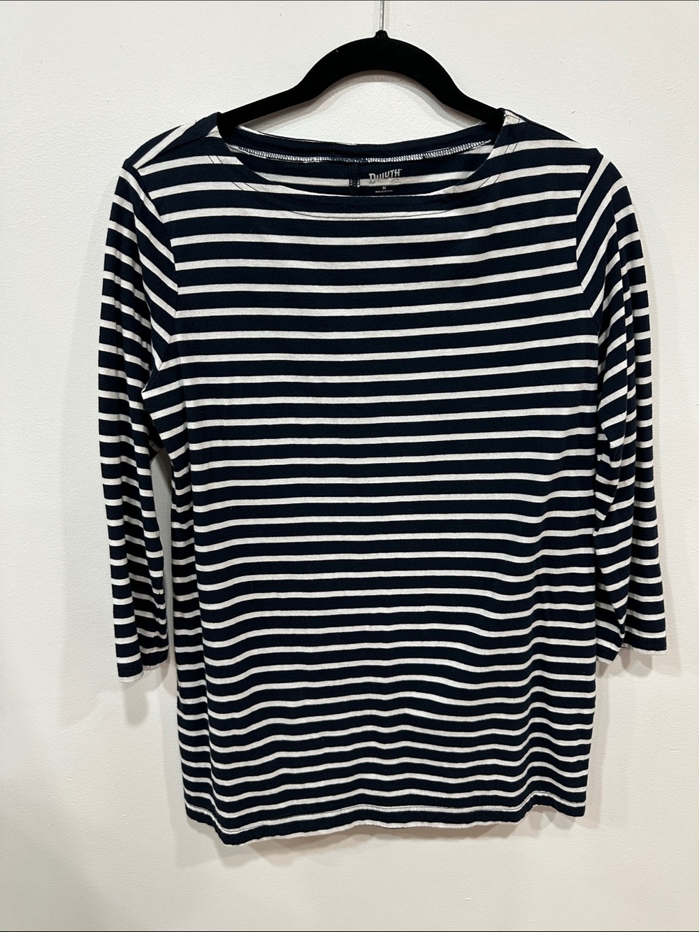 Duluth Women's Navy & White Striped Boatneck Top